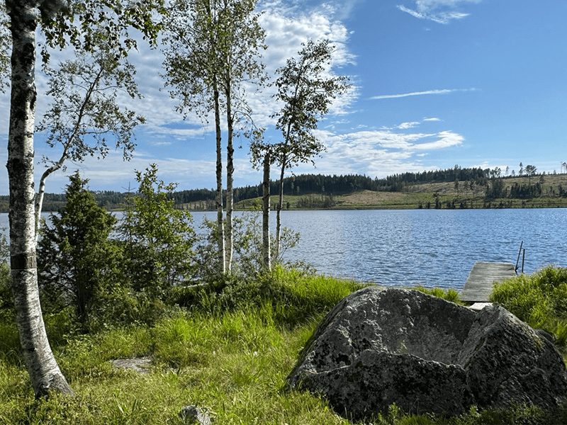 Naturhaus Bergslagen direkt am See mit Steg