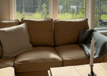 Blick auf den See vom Wohnzimmer aus